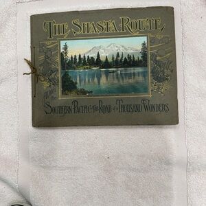 The Shasta Route Vintage Illustrated Booklet - Olive Green & Gold